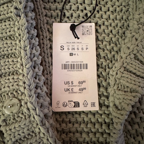 Zara Chunky Knit Cable Sweater S - Picture 2 of 8